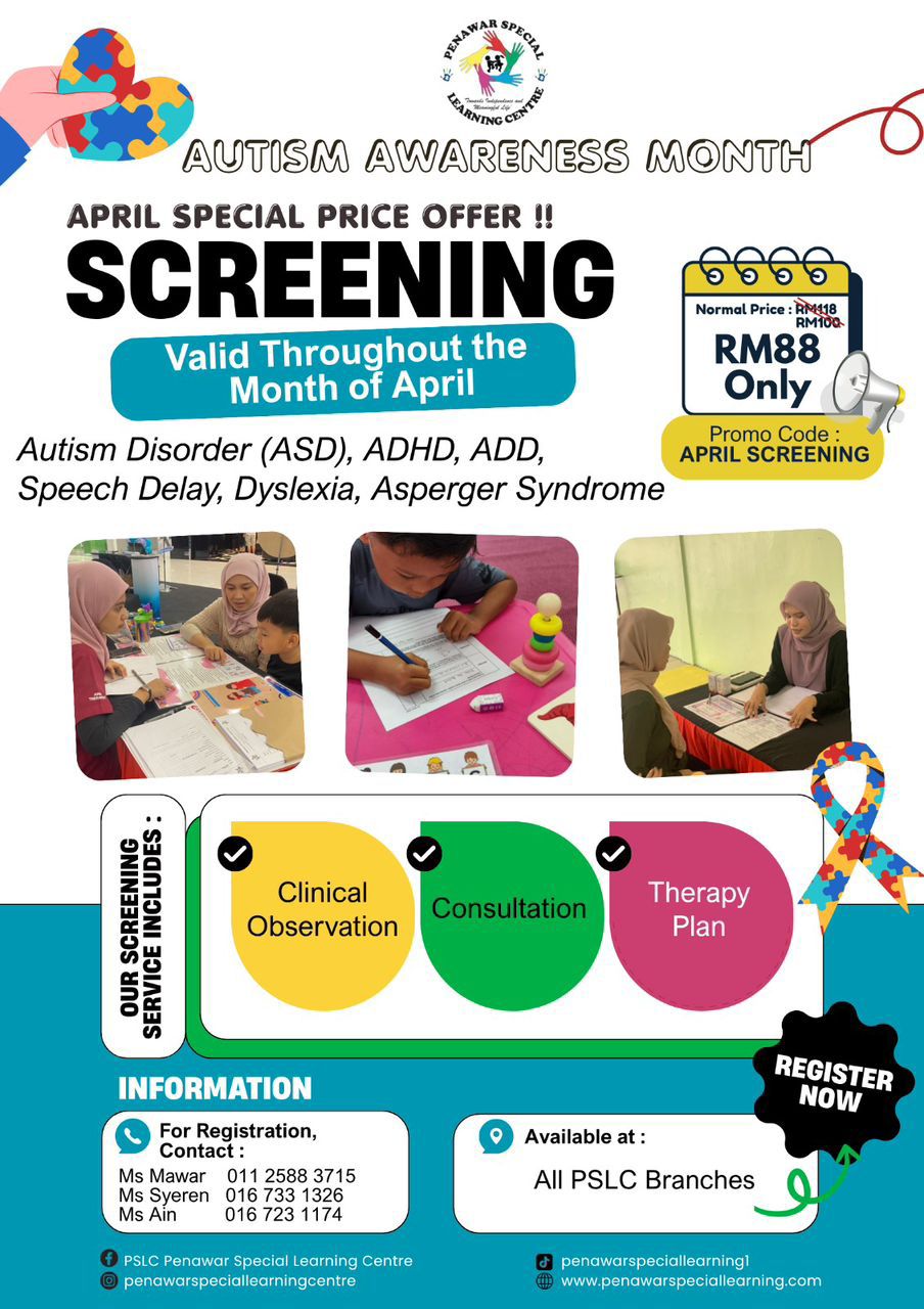 Promosi Harga Saringan sempena Bulan Autisme
