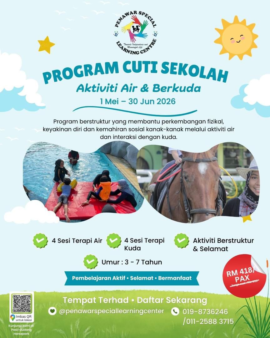 PROGRAM CUTI SEKOLAH: Aktiviti Air & Berkuda 🏊‍♂️🐎